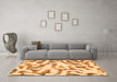 Machine Washable Abstract Orange Modern Area Rugs in a Living Room, wshabs1018org