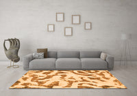 Machine Washable Abstract Orange Modern Rug, wshabs1018org