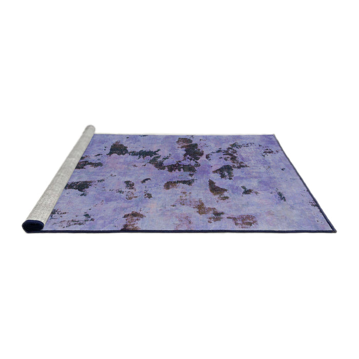 Sideview of Machine Washable Abstract Purple Mimosa Purple Rug, wshabs1019