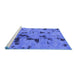 Sideview of Machine Washable Abstract Blue Modern Rug, wshabs1019blu