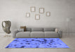 Machine Washable Abstract Blue Modern Rug in a Living Room, wshabs1019blu