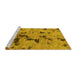 Sideview of Machine Washable Abstract Yellow Modern Rug, wshabs1019yw