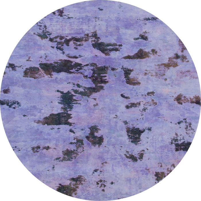 Round Machine Washable Abstract Purple Mimosa Purple Rug, wshabs1019