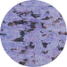 Round Machine Washable Abstract Purple Mimosa Purple Rug, wshabs1019