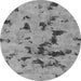 Round Abstract Gray Modern Rug, abs1019gry