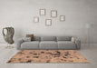 Machine Washable Abstract Brown Modern Rug in a Living Room,, wshabs1019brn