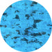 Round Machine Washable Abstract Light Blue Modern Rug, wshabs1019lblu