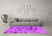 Machine Washable Abstract Pink Modern Rug in a Living Room, wshabs1019pnk