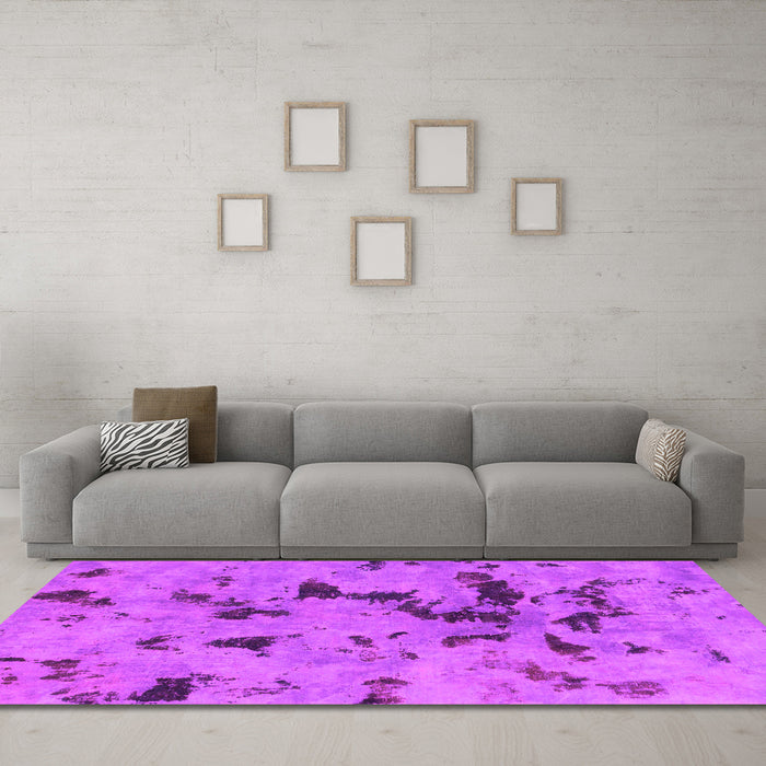 Machine Washable Abstract Pink Modern Rug in a Living Room, wshabs1019pnk