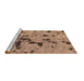 Sideview of Machine Washable Abstract Brown Modern Rug, wshabs1019brn
