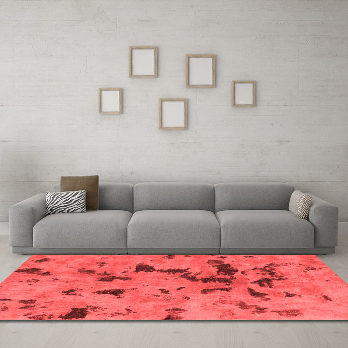 Modern Red Washable Rugs