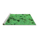 Sideview of Machine Washable Abstract Green Modern Area Rugs, wshabs1019grn