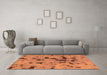 Machine Washable Abstract Orange Modern Area Rugs in a Living Room, wshabs1019org