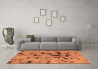 Machine Washable Abstract Orange Modern Rug, wshabs1019org