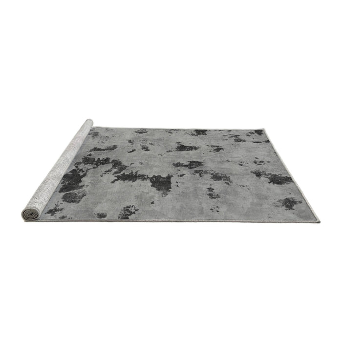 Sideview of Machine Washable Abstract Gray Modern Rug, wshabs1019gry