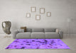 Machine Washable Abstract Purple Modern Area Rugs in a Living Room, wshabs1019pur