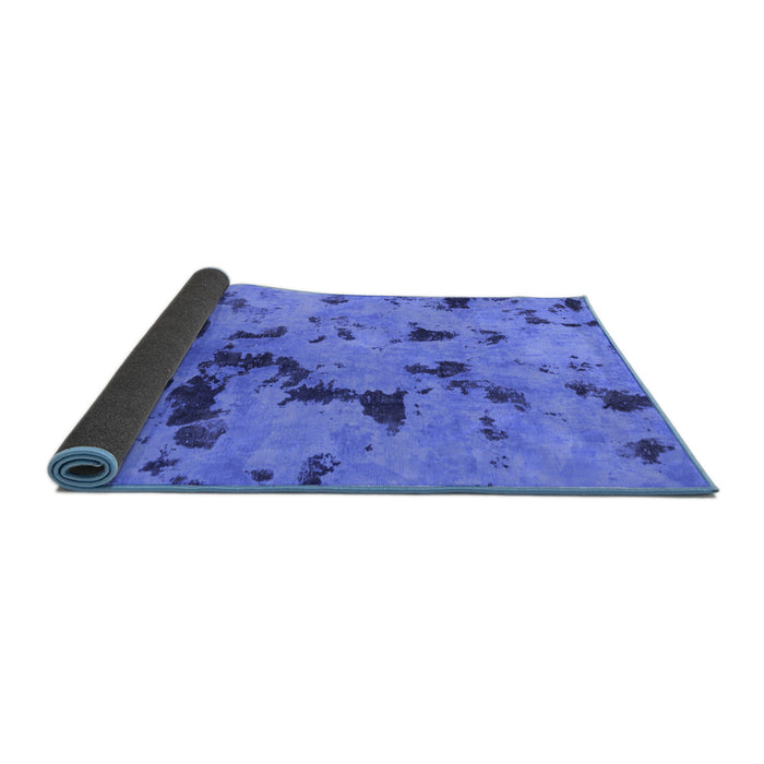 Sideview of Abstract Blue Modern Rug, abs1019blu