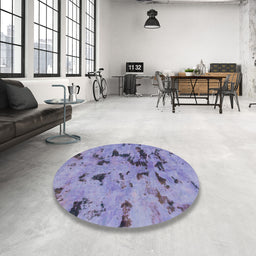 Abstract Purple Mimosa Purple Modern Rug in a Bedroom, abs1019