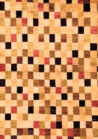 Checkered Orange Modern Rug, abs101org
