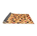 Sideview of Checkered Orange Modern Rug, abs101org