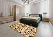 Machine Washable Abstract Chrome Gold Yellow Rug in a Bedroom, wshabs101