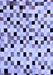 Machine Washable Checkered Blue Modern Rug, wshabs101blu