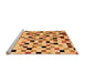 Sideview of Machine Washable Checkered Orange Modern Area Rugs, wshabs101org