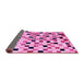 Sideview of Checkered Pink Modern Rug, abs101pnk