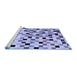 Sideview of Machine Washable Checkered Blue Modern Rug, wshabs101blu