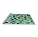 Sideview of Machine Washable Checkered Light Blue Modern Rug, wshabs101lblu