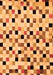 Machine Washable Checkered Orange Modern Area Rugs, wshabs101org