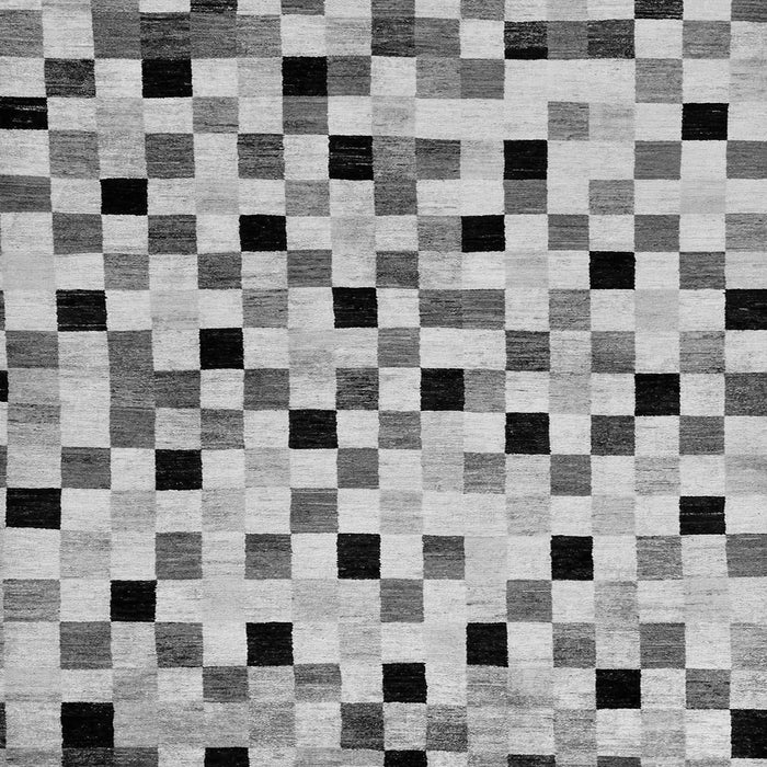 Square Machine Washable Checkered Gray Modern Rug, wshabs101gry