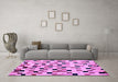 Machine Washable Checkered Purple Modern Area Rugs in a Living Room, wshabs101pur