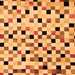 Square Checkered Orange Modern Rug, abs101org