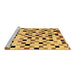 Sideview of Machine Washable Checkered Brown Modern Rug, wshabs101brn