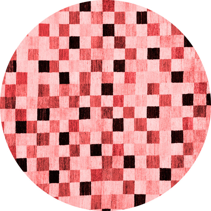 Machine Washable Checkered Red Modern Rug, wshabs101red