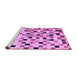 Sideview of Machine Washable Checkered Purple Modern Area Rugs, wshabs101pur