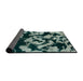 Sideview of Abstract Dark Sea Green Modern Rug, abs1020