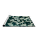 Sideview of Machine Washable Abstract Dark Sea Green Rug, wshabs1020