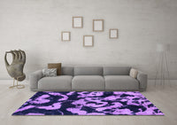 Machine Washable Abstract Purple Modern Rug, wshabs1020pur