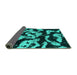 Sideview of Abstract Turquoise Modern Rug, abs1020turq