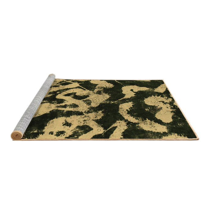 Sideview of Machine Washable Abstract Brown Modern Rug, wshabs1020brn