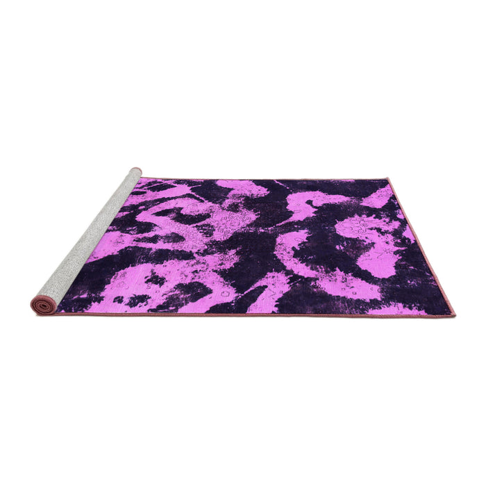 Sideview of Machine Washable Abstract Pink Modern Rug, wshabs1020pnk