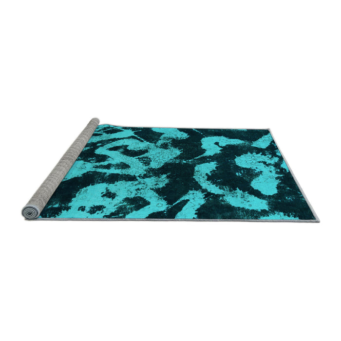 Sideview of Machine Washable Abstract Light Blue Modern Rug, wshabs1020lblu