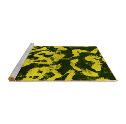 Sideview of Machine Washable Abstract Yellow Modern Rug, wshabs1020yw