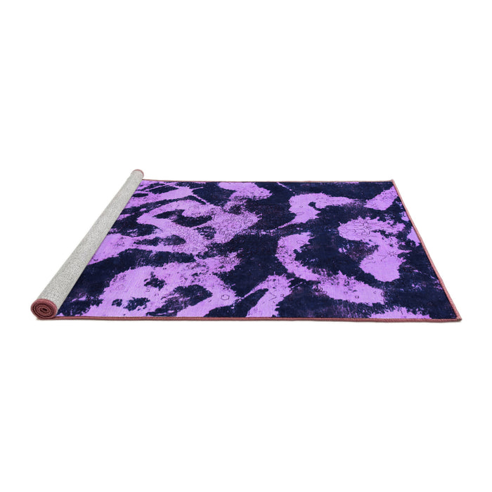Sideview of Machine Washable Abstract Purple Modern Area Rugs, wshabs1020pur