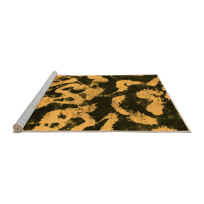 Sideview of Machine Washable Abstract Orange Modern Area Rugs, wshabs1020org