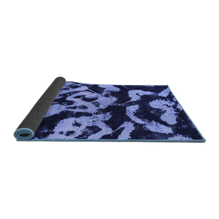 Sideview of Abstract Blue Modern Rug, abs1020blu
