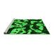 Sideview of Machine Washable Abstract Green Modern Area Rugs, wshabs1020grn