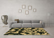 Machine Washable Abstract Brown Modern Rug in a Living Room,, wshabs1020brn